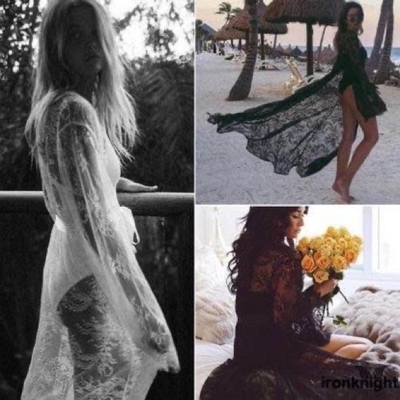 Lace Sheer Robe - Picture 8 of 8